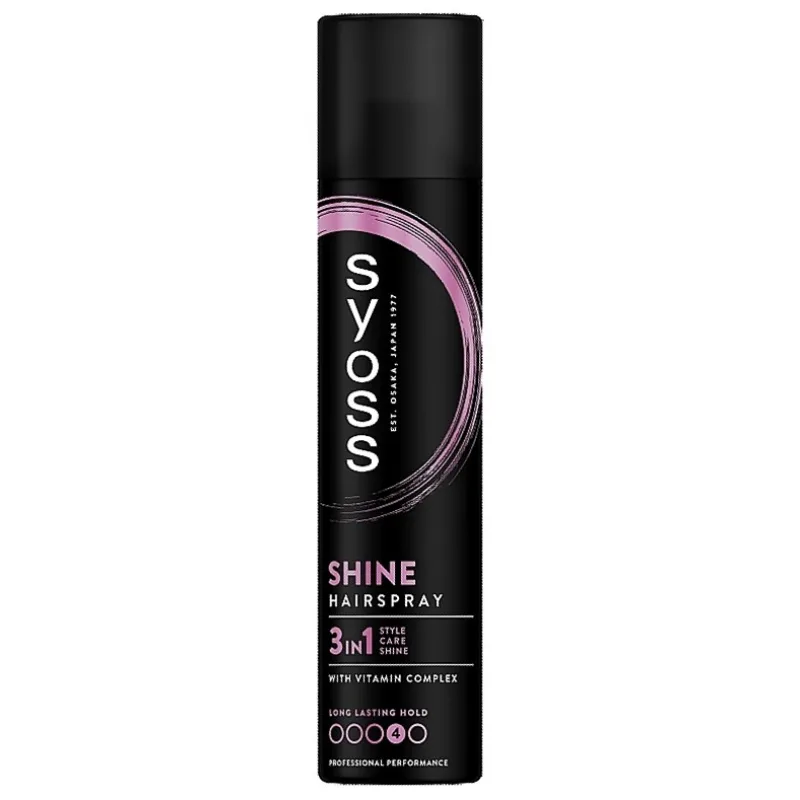 SYOSS SHINE 3in1 Hairspray 300ml - lak pre extra silnú 48h fixáciu vlasov s leskom