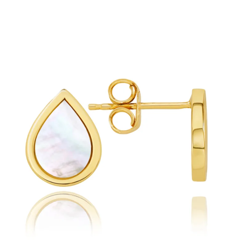 Elegantné zlaté náušnice s bielou perlou Au 585/1000 1,65g MINET JMG0303WGE00