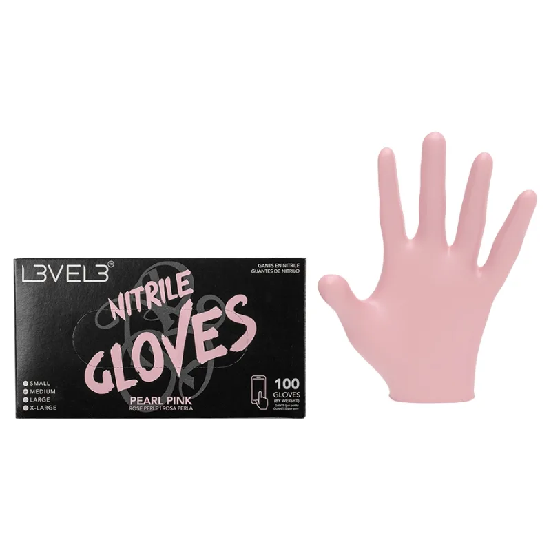 Ružové profesionálne nitrilové rukavice L3VEL3 Nitrile gloves M - Pearl Pink 100ks