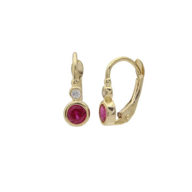 Zlaté dievčenské náušnice na patent KA EECC004, 1.75 g, 1.75 g