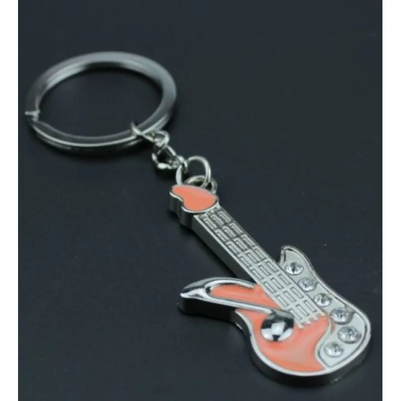 PPT Přívěšek na klíče - kytara s kamínky (růžová)