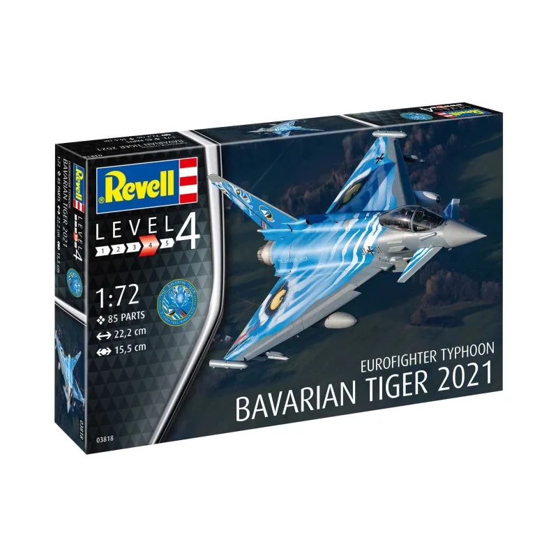 Revell ModelSet lietadlo 63818 - Eurofighter Typhoon "Bavarian Tiger 2021" (1:72)