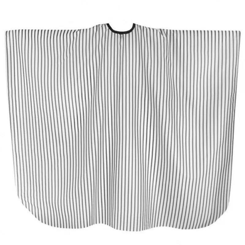 SALON KOMPLET Barber - veľká pánska strihacia pláštenka - sivé pruhy