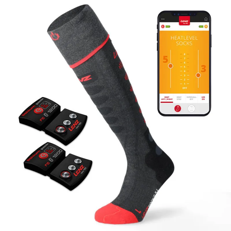 Ponožky vyhřívané Lenz set of heat sock 5.1 toe cap + lithium pack rcB 2000