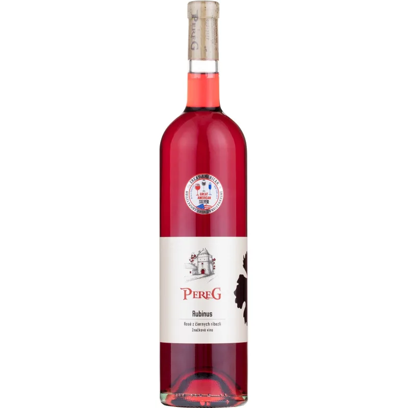 Pereg Rubinus rosé z čiernych ríbezlí 11% 0,75 l (čistá fľaša)