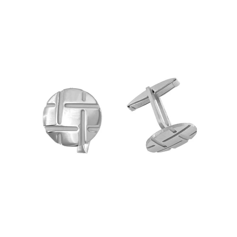 Strieborné manžetové gombíky dekor