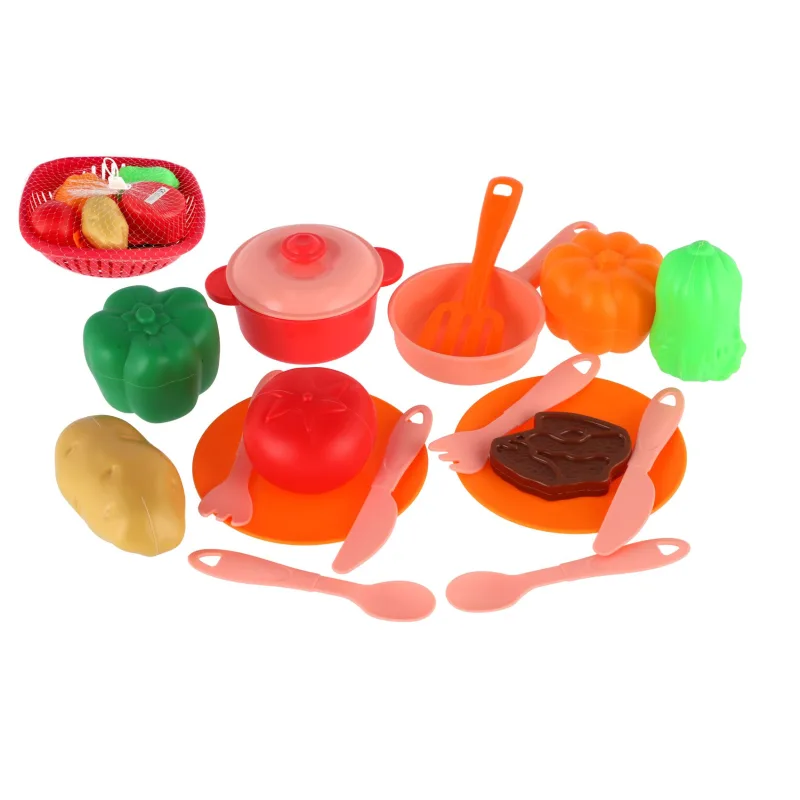 Teddies Sada riadu v ošatke plast s doplnkami v sieťke 20x20x7cm