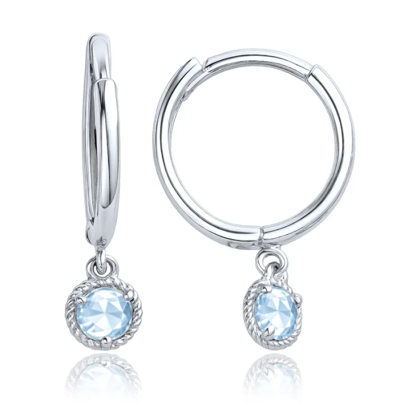 Jemné náušnice z bieleho zlata s modrými zirkónmi Au 585/1000 1,00g MINET JMG0318BSE00