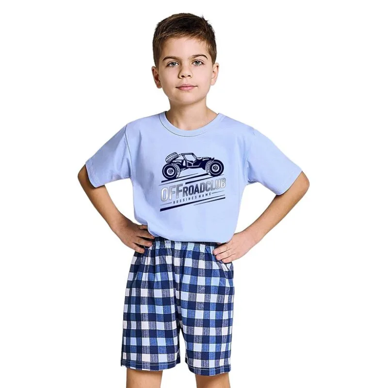 Chlapčenské pyžamo Owen modré s terénnym vozidlom 98