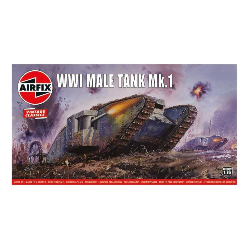Airfix Classic Kit VINTAGE tank A01315V - WWI Male Tank Mk.Ja (1:76)