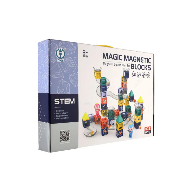 Teddies Guľôčková dráha magnetická s figúrkami plast 102ks v krabici 49x35x9cm