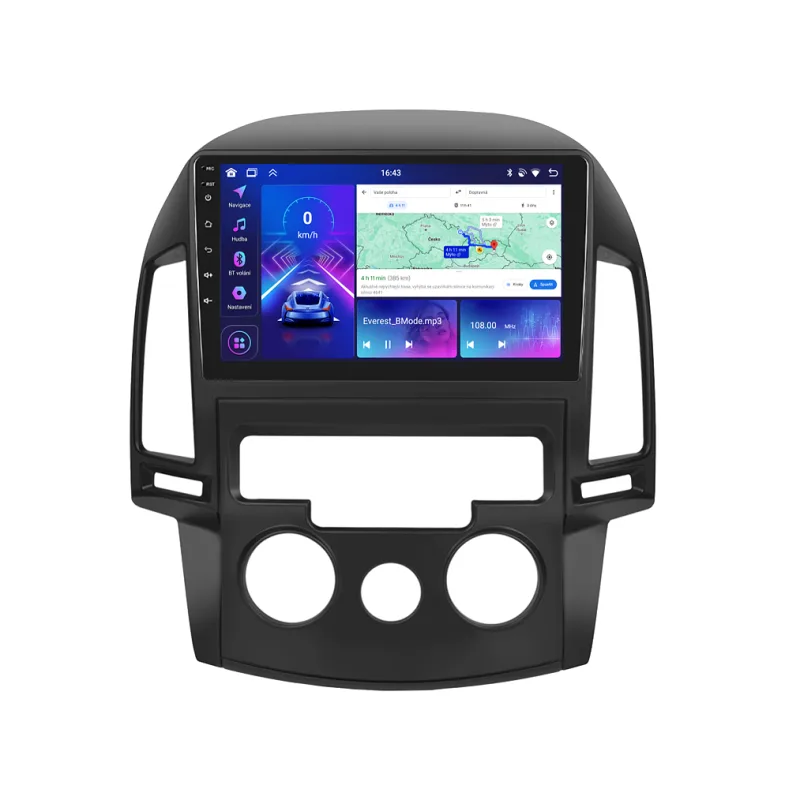 Bmode 2DIN autorádio BEX48 Android, Hyundai i30 s manuální klimatizací BEX-UN06M/A7395
