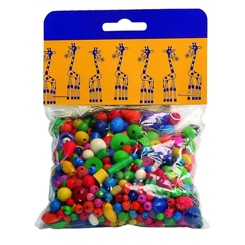 Detoa Mix drevených korálok 100 g farebných