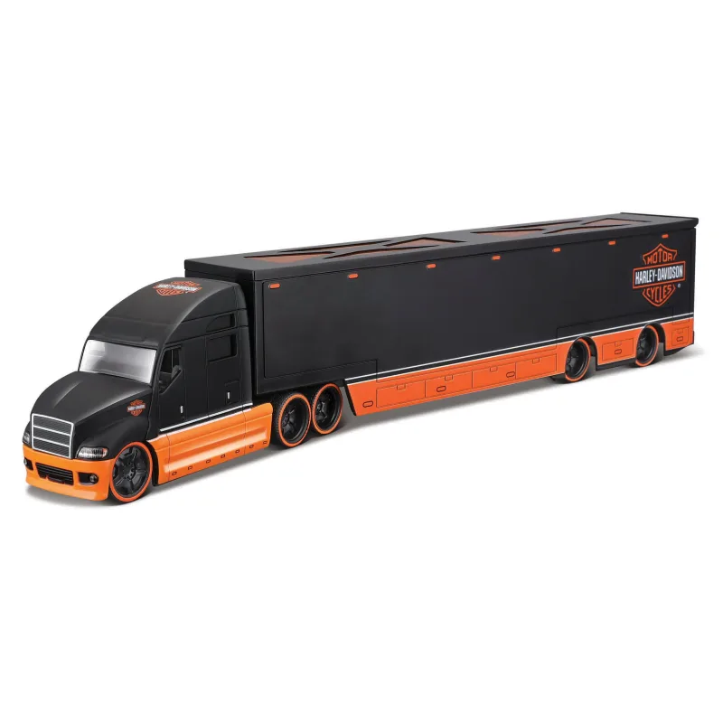 Maisto - Harley-Davidson Haulers, čierno-oranžová, 1:64