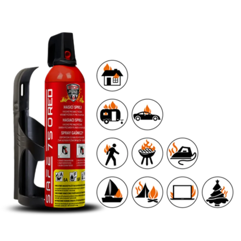 Safe SET Hasicí sprej 750 RED + držák 75C S-SAFE750RED-75C