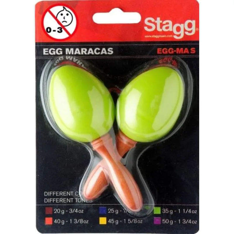 Maracas vajíčka pár (zelená) Stagg EGG-MA S/GR
