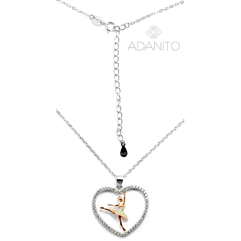 Strieborný náhrdelník baletka v srdiečku BENETO AGS1251
