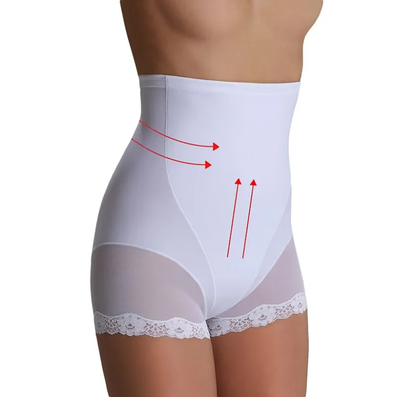 Sťahovacie nohavičky s čipkou Violetta biele M