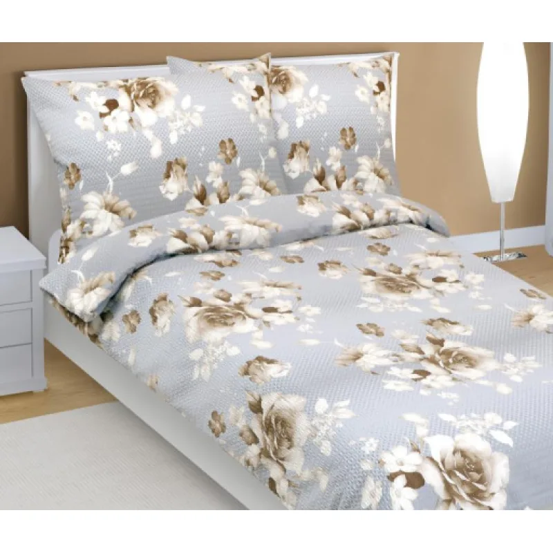 Bellatex Povlečení bavlna, Růže kávová - 140x200, 70x90 cm