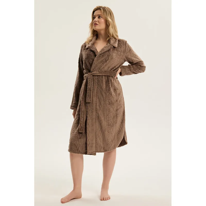 Mäkký dámsky župan Cordi hnedý M