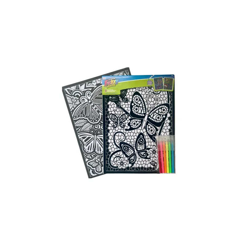 SMT Creatoys Omaľovánky zamatové - motýle s fixkami 6ks v sáčku 28x39cm