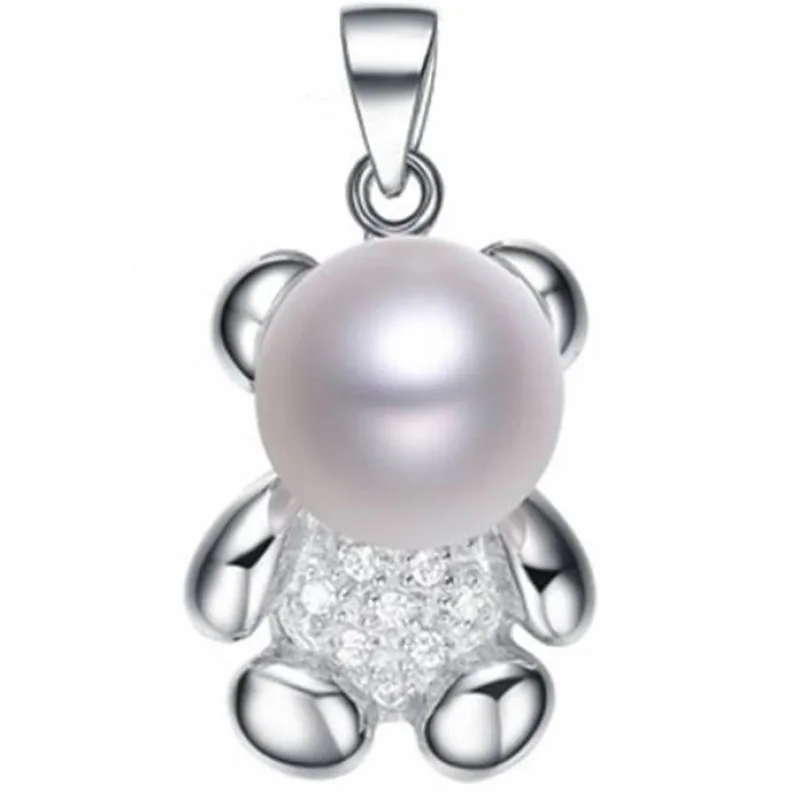 Strieborný prívesok medvedík s perlou MOONPEARLS PP000007