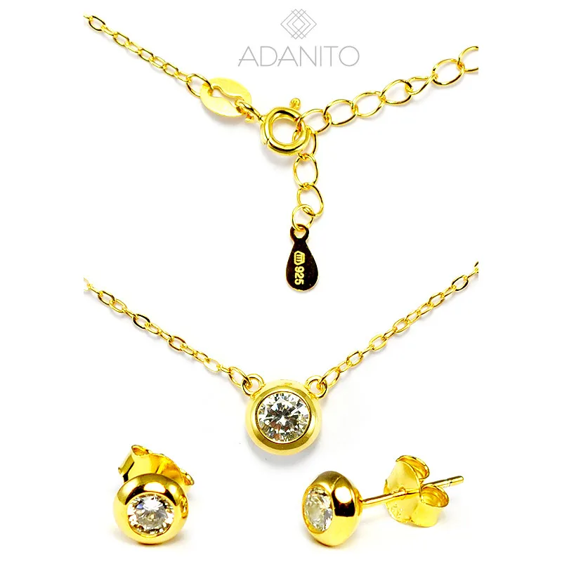 Pozlátená strieborná súprava BENETO AGSET292R-G