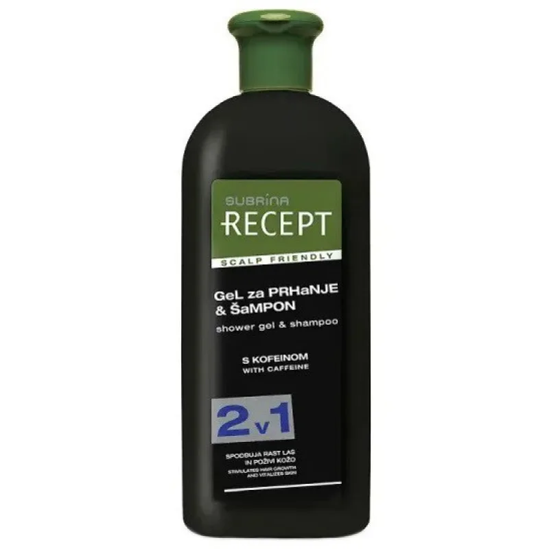 SUBRÍNA Recept Coffein Shower Gél And Shampoo 400ml - kofeínový šampón a sprchový gél 2v1
