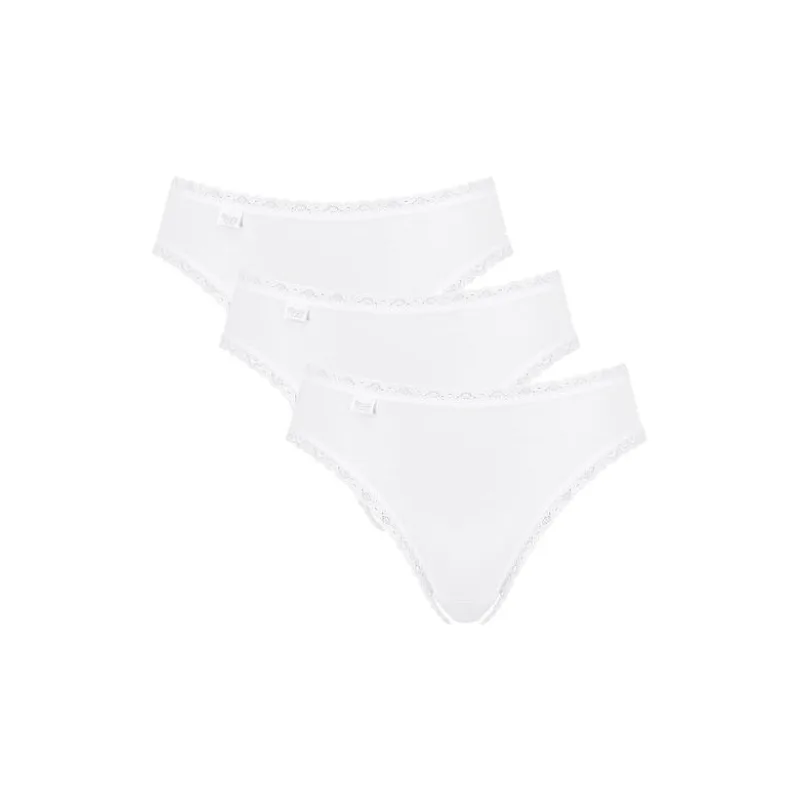 3pack klasických nohavičiek Cotton Lace Tai biele M