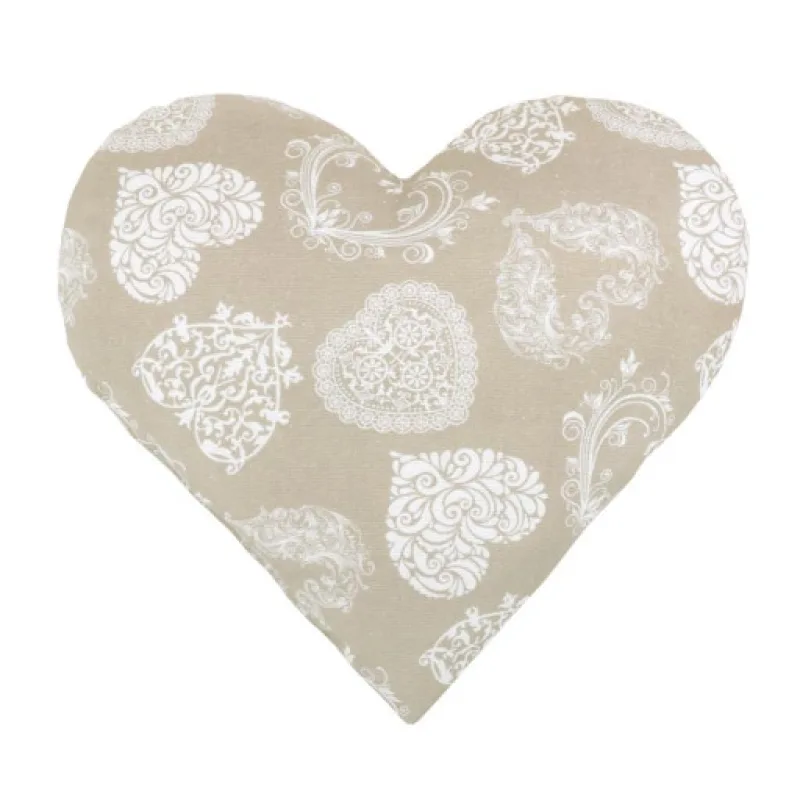 Bellatex Polštářek Srdce béžové - 42x40 cm