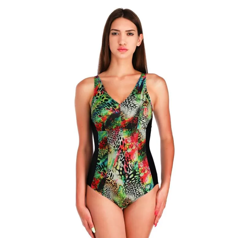 Dámske jednodielne plavky Pantera farebné 3XL