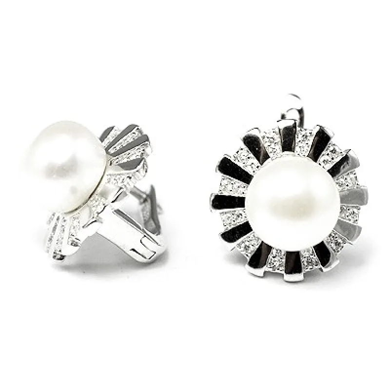Strieborné náušnice s perlou MEUCCI SP36E