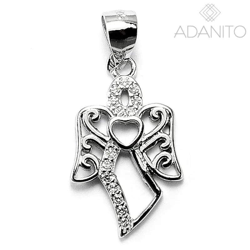 Strieborný prívesok anjel so zirkónmi ADANITO EFP0000789