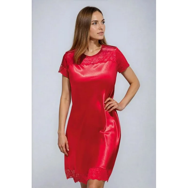 Saténová košieľka Louise červená XXL