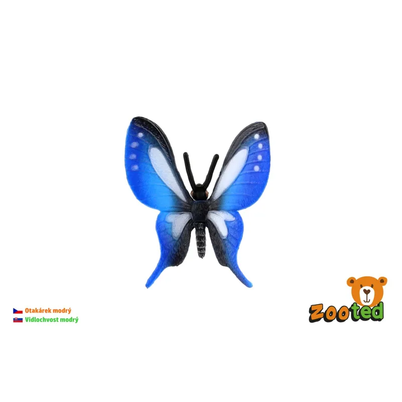 ZOOted Motýľ tropický Papilio/otakáň modrý zooted plast 5cm v sáčku