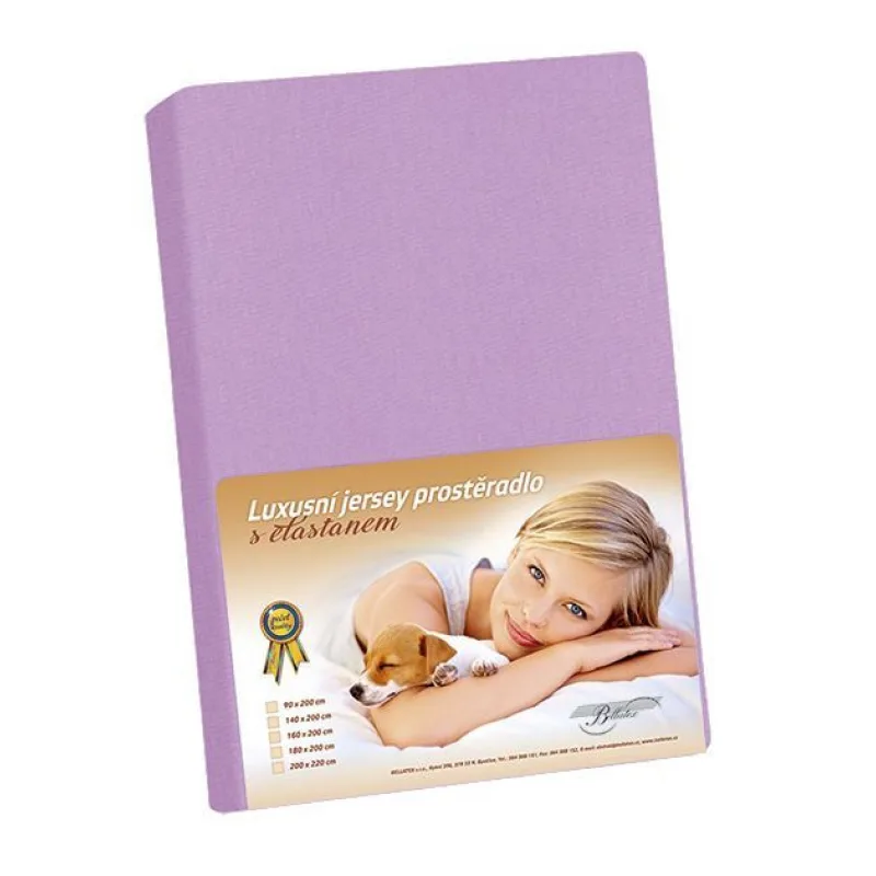 Bellatex Jersey prostěradlo s elastanem fialové - 90x200 cm