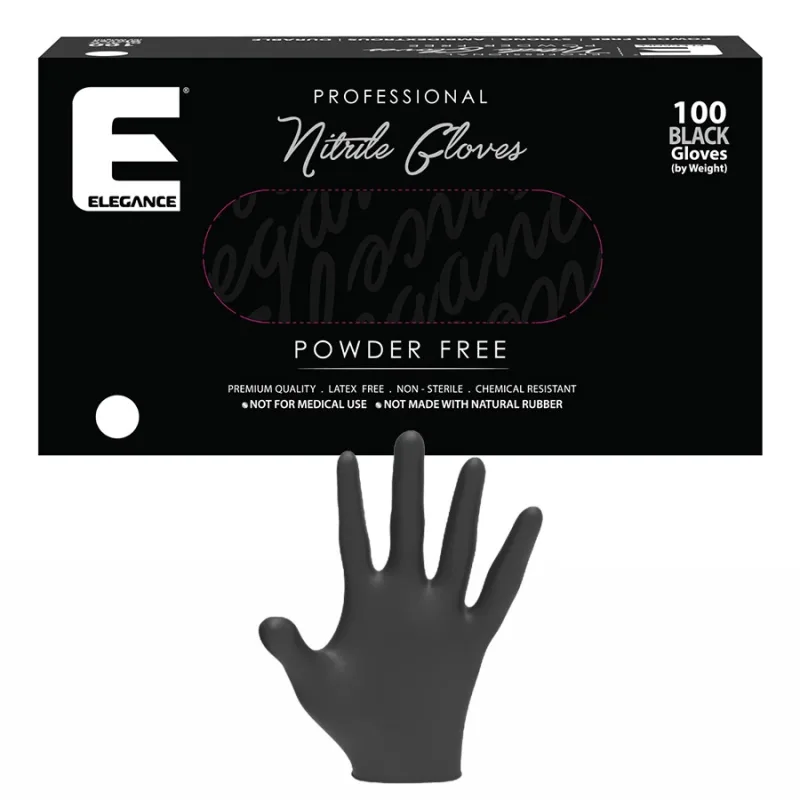 Čierne profesionálne nitrilové rukavice ELEGANCE Nitrile gloves S - Black 100ks