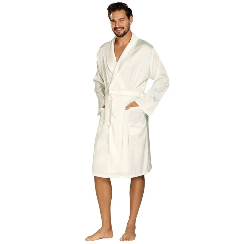 Pánsky saténový župan Lukas biely M