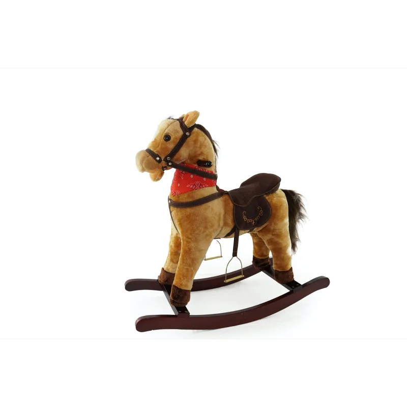 Mac Toys Hnedý hojdací kôň so šatkou a zvukom