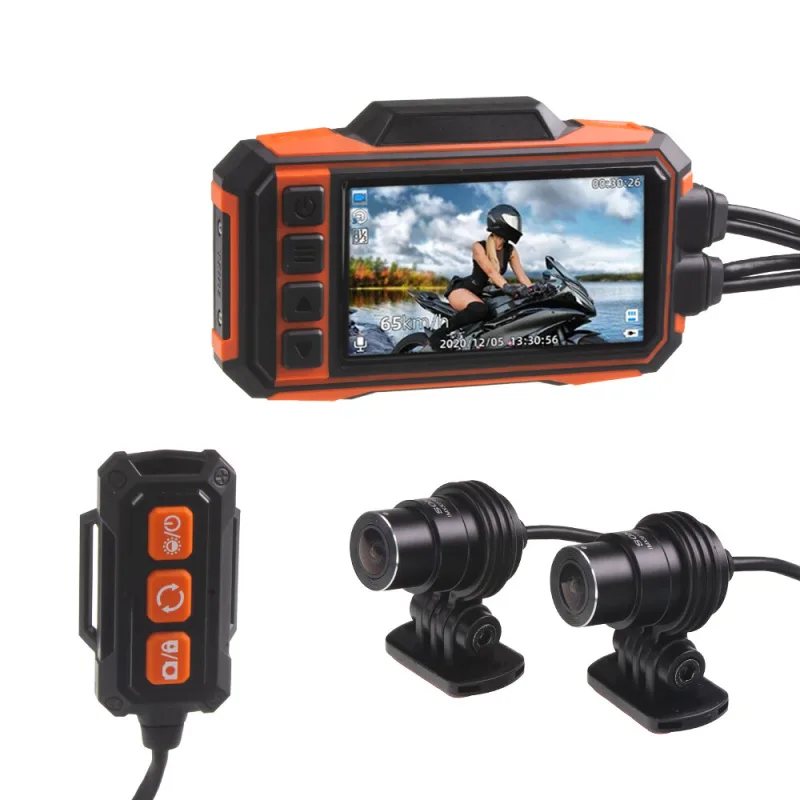 Motocyklová DUAL FULL HD kamera, 3" LCD, IP67 s GPS dvrb07m
