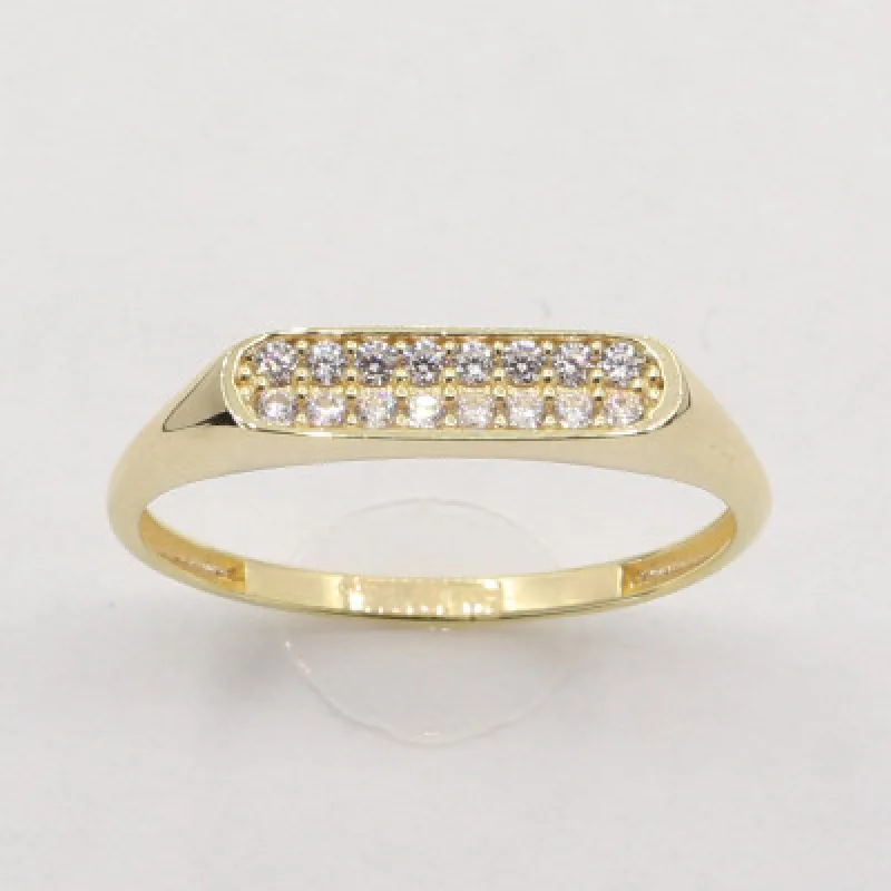Zlatý prsteň so zirkónmi KA Y634, 55, 1.30 g
