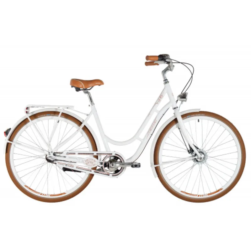 Kenzel jízdní kolo Nostalgic Deluxe 3spd 28" 2026 bílo-hnědá