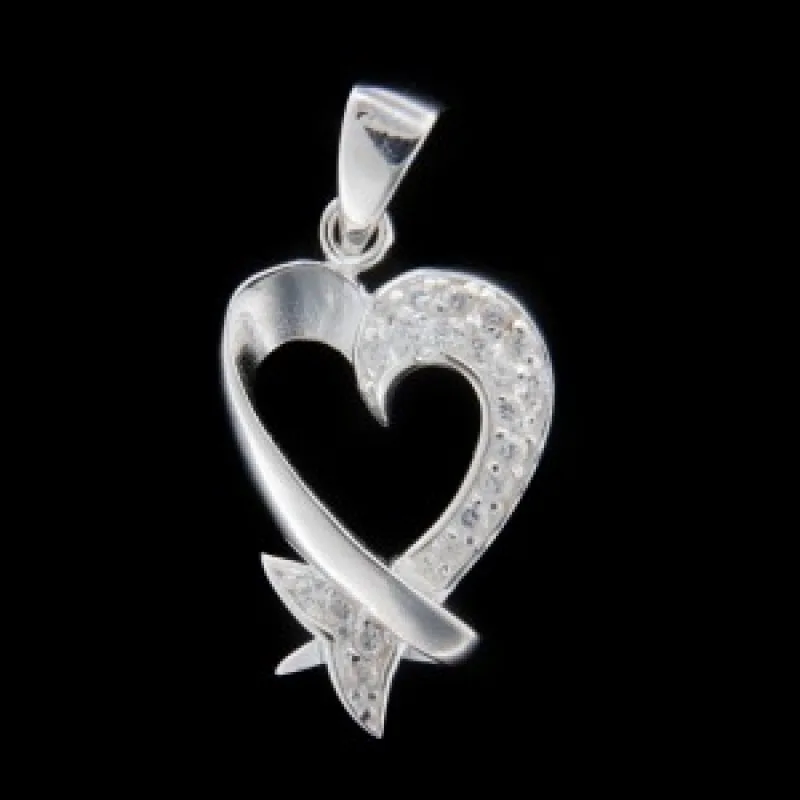 Strieborný prívesok srdce KA P718
