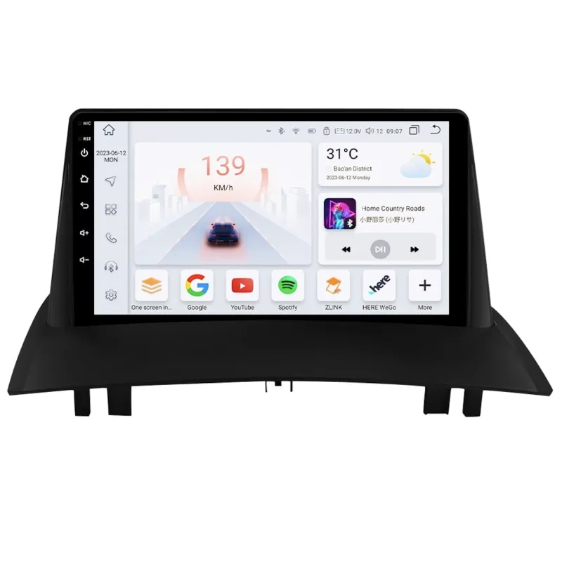 HIZPO KXRNMGN91 Autorádio 9" Android 13 pre Renault Megane 2 Model: S9008 (8+128GB) CHR1806