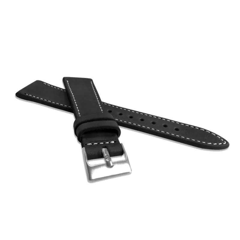 Prirodzene vyčinený čierny remienok na hodinky Nature z najkvalitnejšej kože - 22 LAVVU LSSUB22