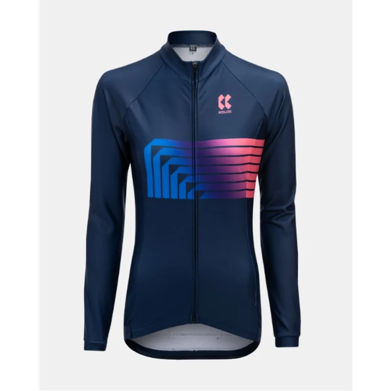 Cyklistický dres dámský dlouhý rukáv Kalas Motion Z2 2032-256 modrý 2022