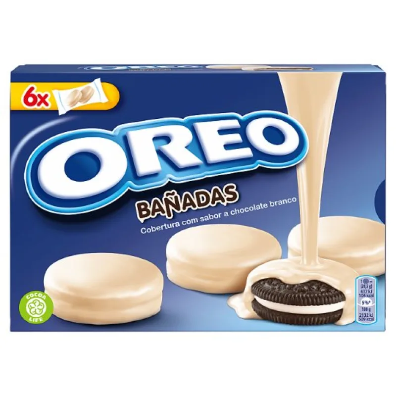 Oreo sušienky s vanilkovou náplňou, biela poleva 246 g