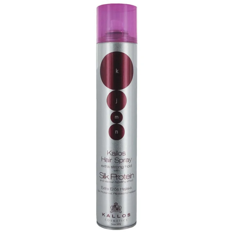 KALLOS KJMN Hair Spray Extra Strong Silk Protein 750ml - veľmi silno tužiaci lak na vlasy