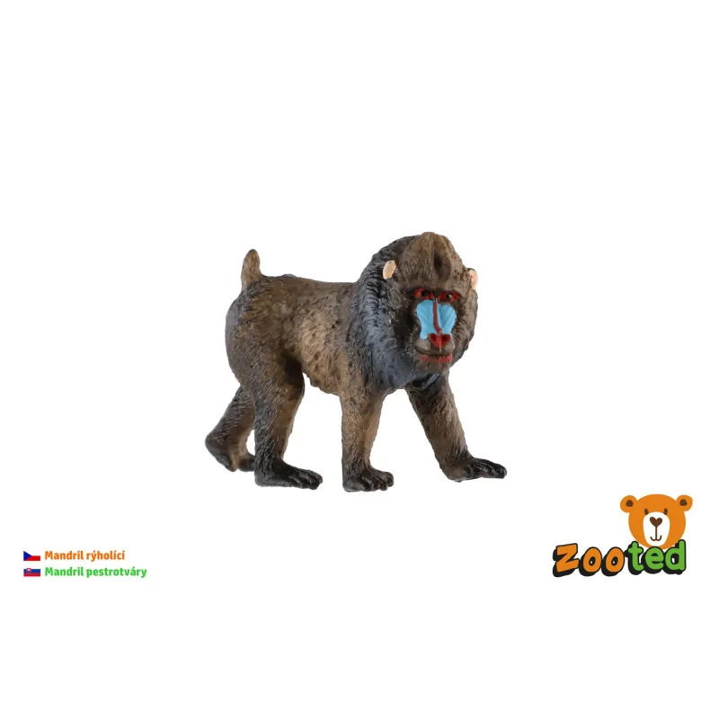 ZOOted Mandril ryšavý samec zooted opica plast 7cm v sáčku