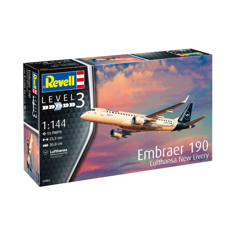 Revell Plastic ModelKit lietadlo 03883 - Embraer 190 Lufthansa New Livery (1:144)